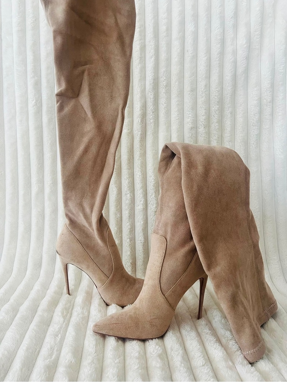 La Femme Taupe Over-the-Knee Stiletto Boots